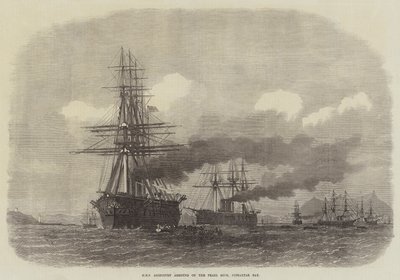 HMS Agincourt incagliata sulla Pearl Rock, Baia di Gibilterra da Edwin Weedon