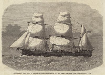 HMS Amazon, fregata a elica, distrutta dalla collisione con il piroscafo Cork Osprey da Edwin Weedon