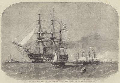 HMS Colossus, con la Flottiglia di Cannoniere, che lascia il Motherbank per Portland da Edwin Weedon