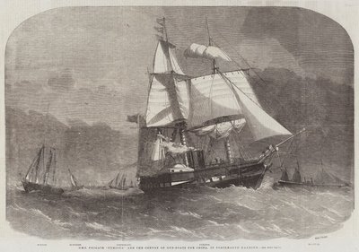 Fregata HMS Furious e il convoglio di cannoniere per la Cina, nel porto di Portsmouth da Edwin Weedon