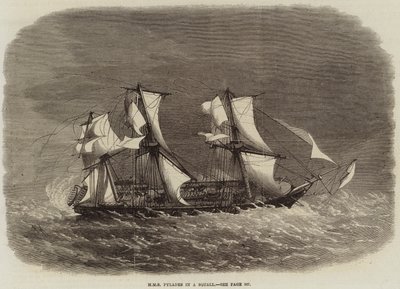 HMS Pylades in una burrasca da Edwin Weedon