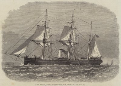 HMS Wyvern, ariete a vapore corazzato a doppia torretta da Edwin Weedon