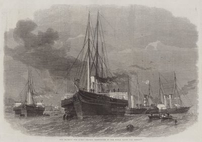 Sua Maestà la Regina lascia Greenhithe sullo yacht reale per la Germania da Edwin Weedon
