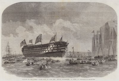 Varo della Nave da Guerra a Vapore HM Royal Sovereign, 131 Cannoni, a Portsmouth da Edwin Weedon