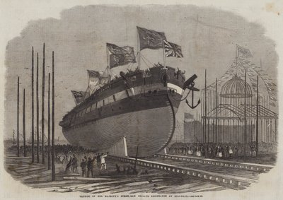 Varo della fregata a vapore di Sua Maestà Resistance a Millwall da Edwin Weedon