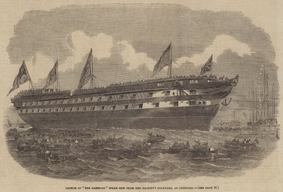 Varo della nave a vapore Hannibal dal cantiere reale di Sua Maestà, a Deptford da Edwin Weedon