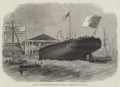 Varo della corvetta a vite portoghese Sagres, a Limehouse da Edwin Weedon