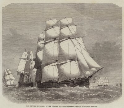 Gara tra quattro navi della flotta combinata del Canale e del Mediterraneo da Edwin Weedon