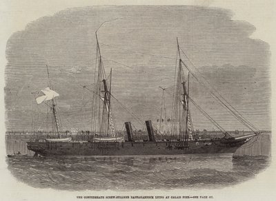 Il vapore confederato Rappahannock al molo di Calais da Edwin Weedon
