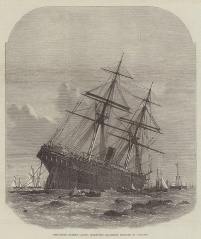 La nave a vapore Baltimore del Lloyd tedesco settentrionale incagliata a Hastings da Edwin Weedon