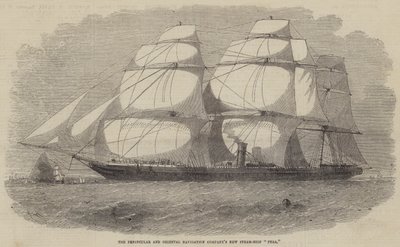 La nuova nave a vapore della Peninsular and Oriental Navigation Company, Pera da Edwin Weedon
