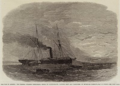 La guerra in America, il piroscafo federale Chesapeake, sequestrato dai confederati, sbarca equipaggio e passeggeri al largo del porto di Musquash, Baia di Fundy da Edwin Weedon