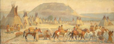 Scena di un campo Blackfoot da Edwin Willard Deming