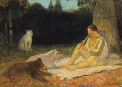 Il flautista, fine XIX-inizio XX secolo da Edwin Willard Deming