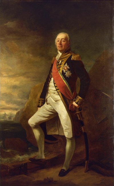 Ritratto del Vice Ammiraglio James Saumarez, primo Barone di Saumarez, noto per la sua vittoria alla Battaglia di Algeciras nel 1801 da Edwin Williams