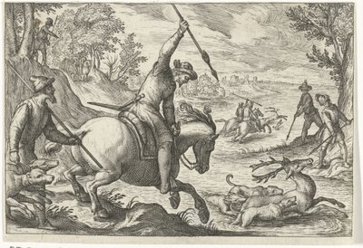 Paesaggio con caccia al cervo da Egbert Jansz.