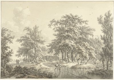 Paesaggio alberato con alcuni gruppi di figure da Egbert van Drielst