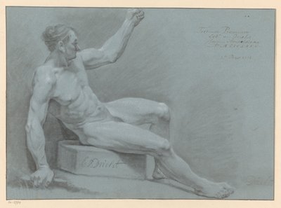 Nudo maschile seduto, visto di lato (3º premio 1775) da Egbert van Drielst