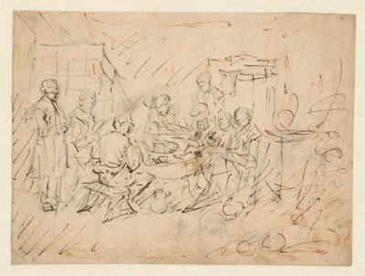 Interno con una famiglia di contadini a tavola da Egbert van Heemskerck (I)