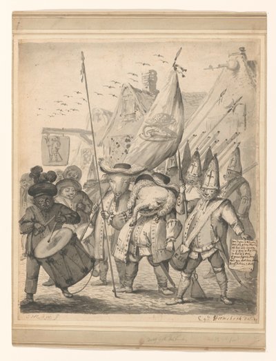 Satira degli animali da Egbert van Heemskerck (II) (signed by artist)