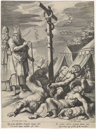 Mosè e il serpente di bronzo da Egbert van Panderen