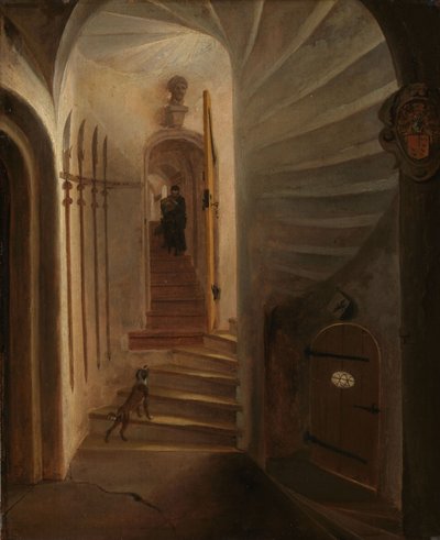 Portale di una scala in una torre da Egbert van der Poel