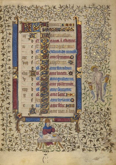 Pagina del calendario di gennaio; Festeggiamenti; Acquario da Egerton Master