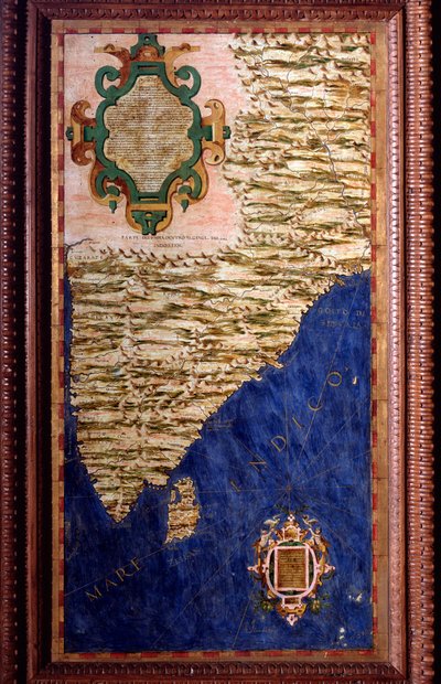 India Mappa realizzata da Egnazio Danti (1536-1586) matematico, cosmografo e architetto italiano. Intorno al 1567. Firenze, Palazzo Vecchio, Sala del Mappamondo da Egnazio Danti