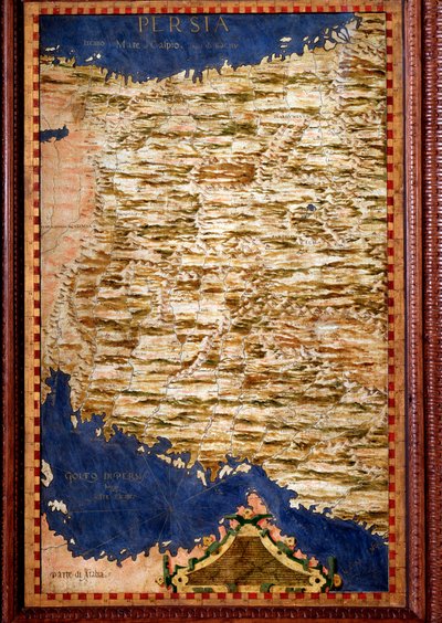 Persia (Iran) Mappa realizzata da Egnazio Danti, matematico, cosmografo e architetto italiano. Intorno al 1567. Firenze, Palazzo Vecchio, Sala del Mappamondo da Egnazio Danti