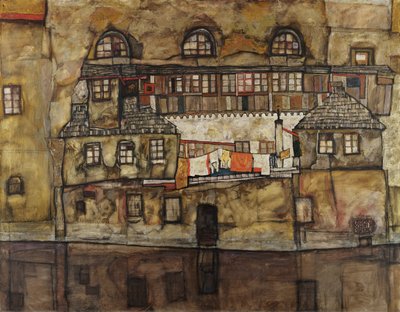 Muro di casa sul fiume da Egon Schiele