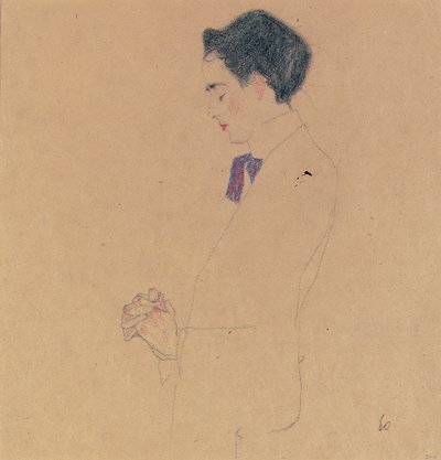 Anton Faistauer con le mani giunte, 1909 da Egon Schiele