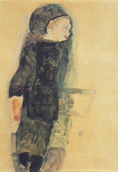 Bambino in un vestito nero da Egon Schiele