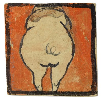 Entwurf für eine Wanddekoration im Atelier Wattmanngasse (Schwein von hinten?) da Egon Schiele