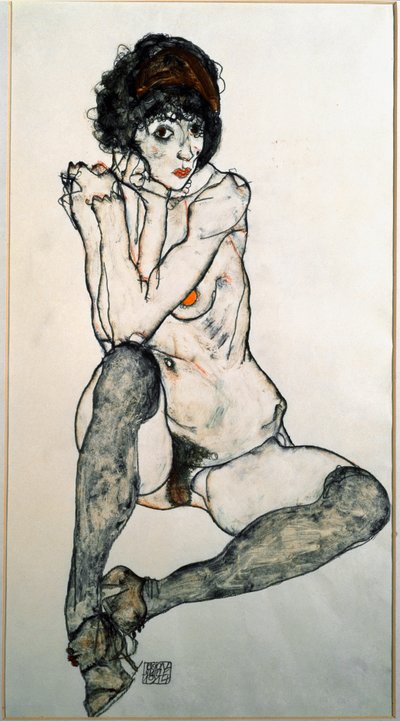 Nudo femminile seduto da Egon Schiele