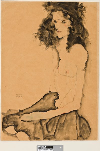 Ragazza con capelli neri, 1911 da Egon Schiele