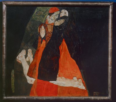 Kardinal und Nonne, Cardinale e suora ... (olio su tela) da Egon Schiele