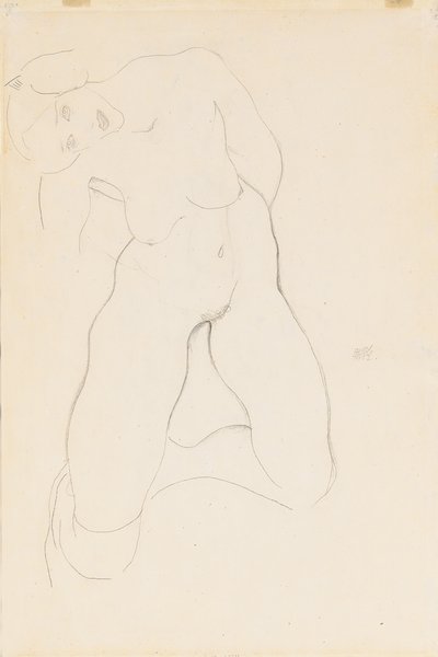 Nudo Femminile in Ginocchio da Egon Schiele