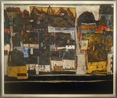 Krumlov e la Moldava - Krumlov sul fiume Moldava ... (olio su tela) da Egon Schiele