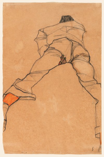 Uomo sdraiato sullo stomaco da Egon Schiele