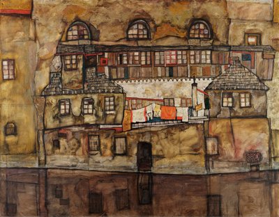 Muro di case sul fiume da Egon Schiele