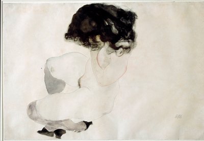 Nudo accovacciato da Egon Schiele