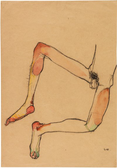 Addome maschile nudo da Egon Schiele