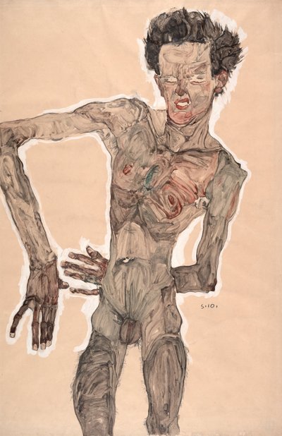 Autoritratto nudo, facendo smorfie da Egon Schiele