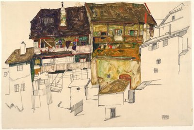 Vecchie case a Krumau, 1914 da Egon Schiele