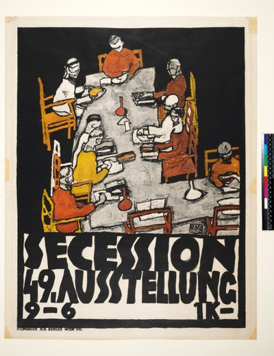 Poster per la Secessione di Vienna, 49ª Esposizione, Die Freunde da Egon Schiele