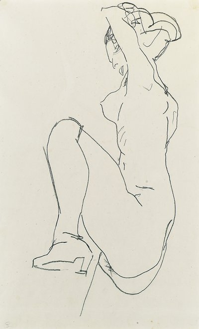 Nudo femminile prostrato, 1913 da Egon Schiele