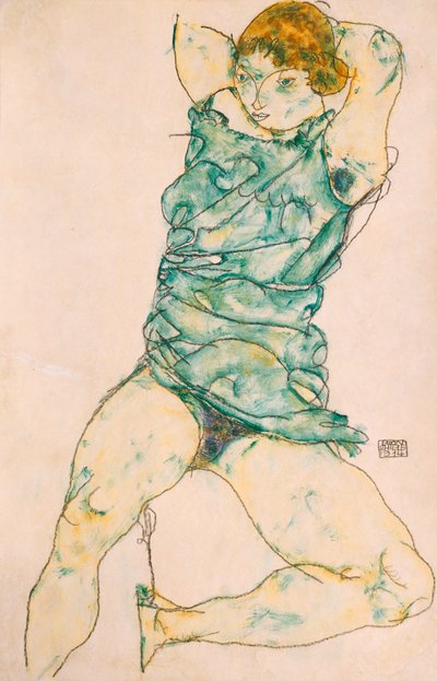 Ragazza sdraiata, 1914 da Egon Schiele
