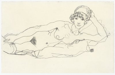 Nudo reclinato, 1914 da Egon Schiele