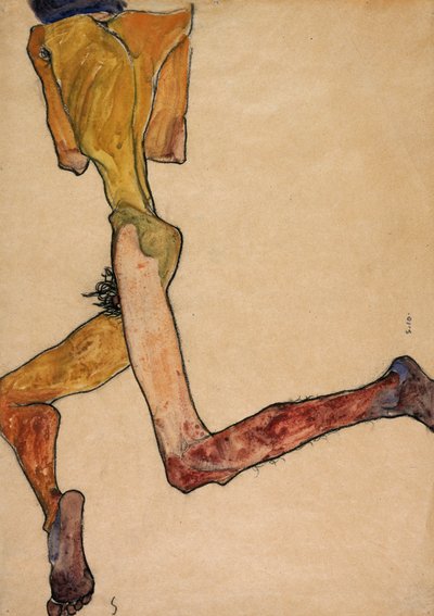 Nudo maschile reclinato, 1910 da Egon Schiele