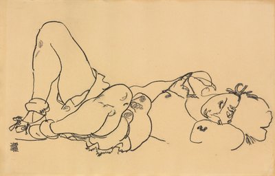 Donna sdraiata da Egon Schiele
